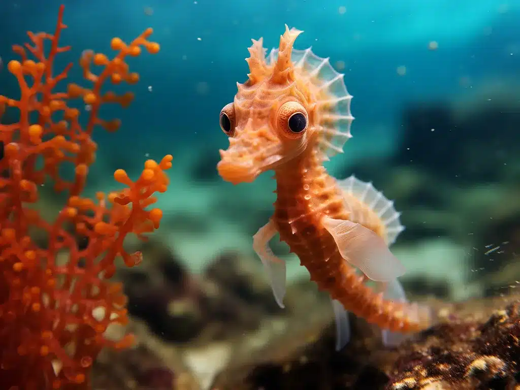 Baby Seahorse in Belize Coral Reef