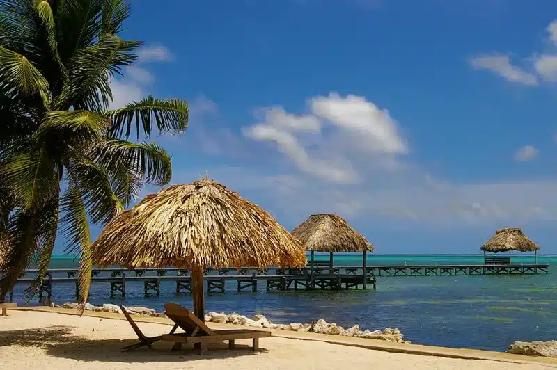 Ambergris Beach View With Chair and Umbrella