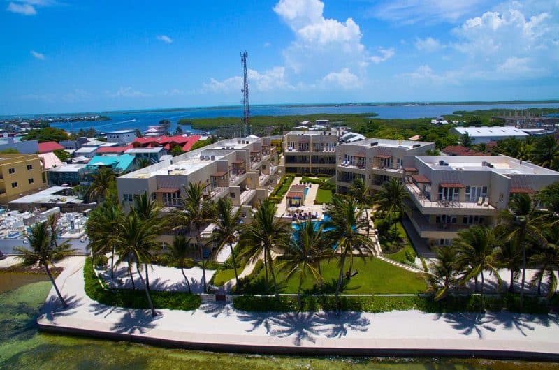 Beachfront Condo at the Phoenix in Belize Aerial View