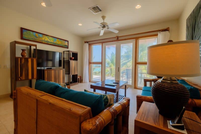 Beachfront Condo at the Phoenix in Belize Living Area