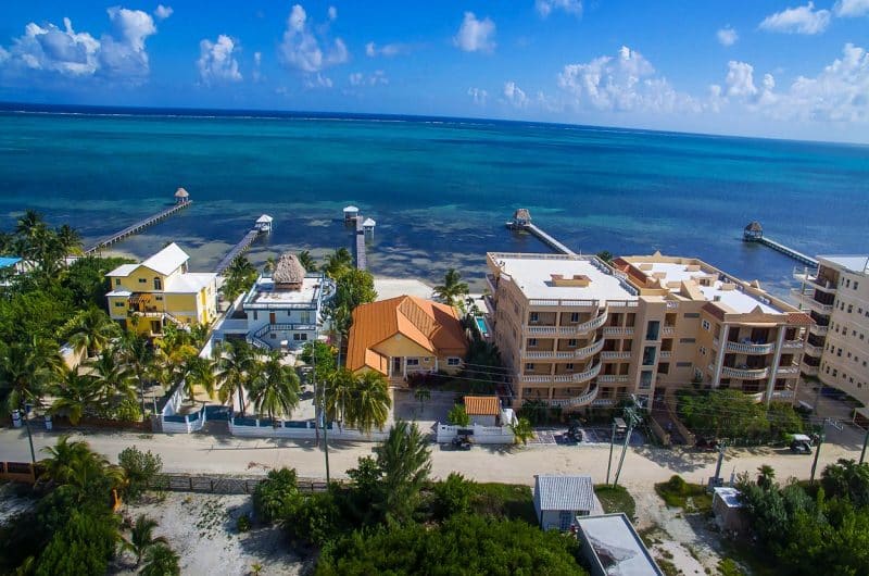 Sunrise House in Belize Aerial View of Ocean