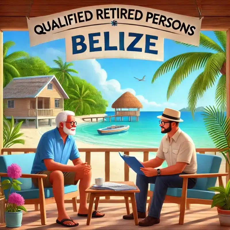 Retiree reviewing documents on a beachfront porch in Belize
