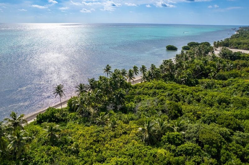 Beachfront Land for Sale in Belize - San Andres - Aeria View of Ocean and Land Coastline