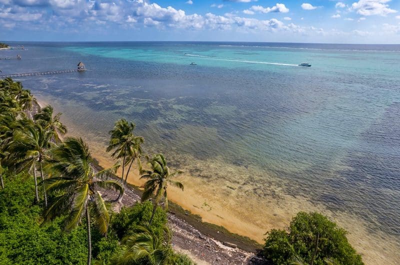 Beachfront Land for Sale in Belize - San Andres - Aerial View of Beach