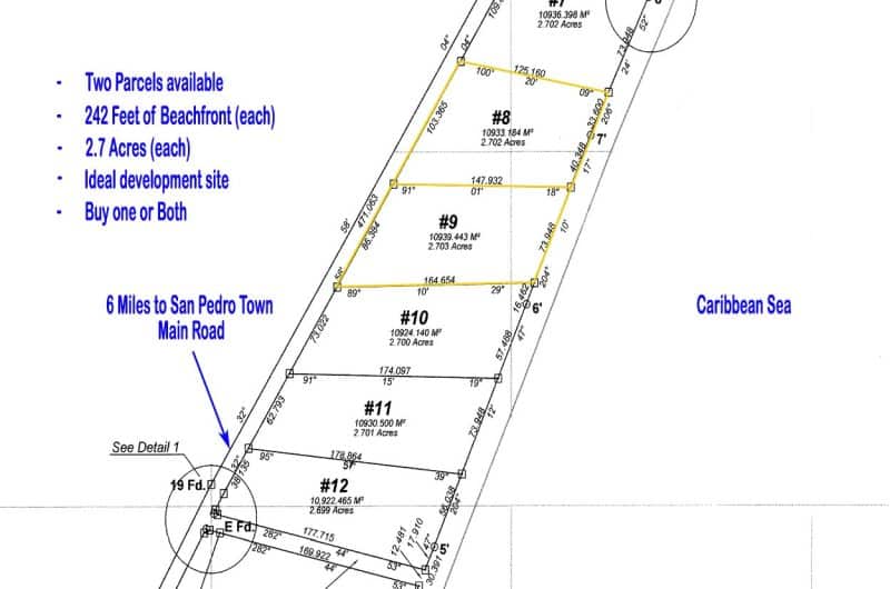 Beachfront Land for Sale in Belize - San Andres - Drawing of Map