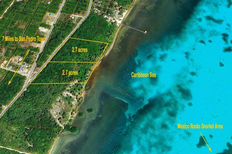 Beachfront Land for Sale in Belize - San Andres - Aerial View