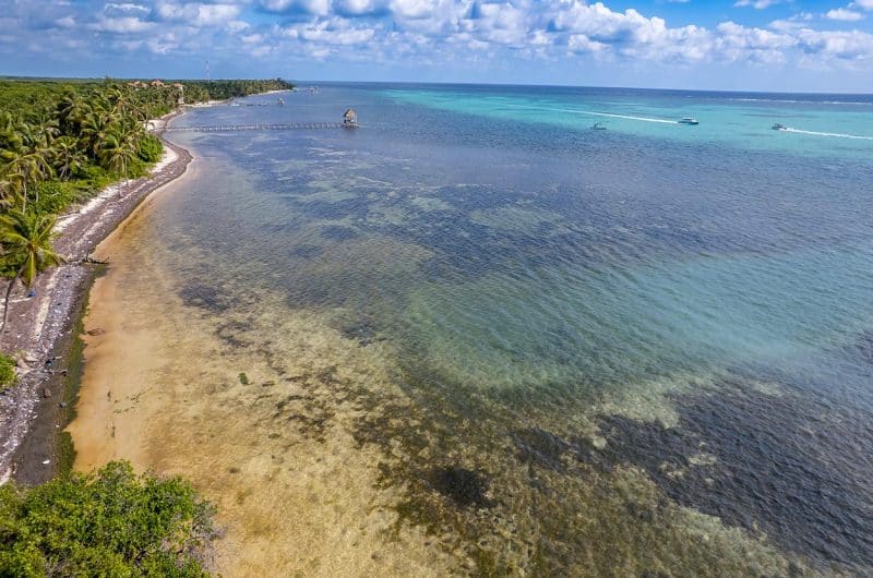 Beachfront Land for Sale in Belize - San Andres - Aerial View of Coastline