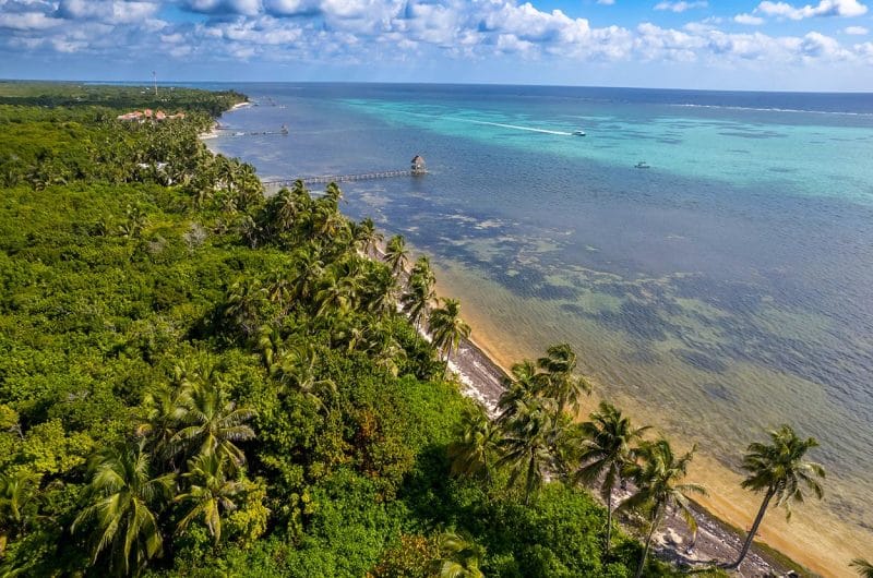 Beachfront Land for Sale in Belize - San Andres - Aerial View of Beach Coastline