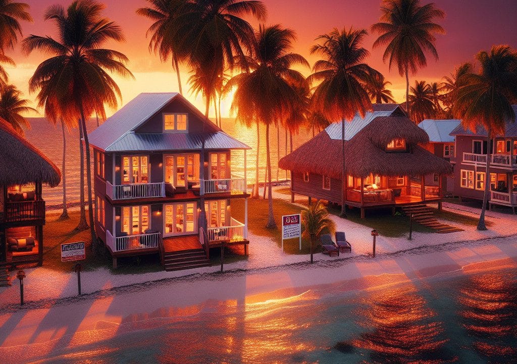 Beautiful beachfront houses in Belize, offering a serene private paradise for relaxation and adventure.
