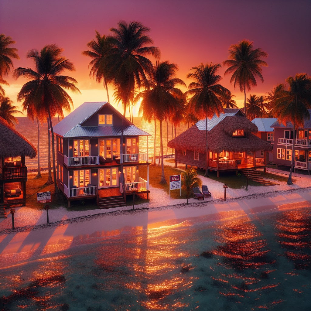 Beautiful beachfront houses in Belize, offering a serene private paradise for relaxation and adventure.