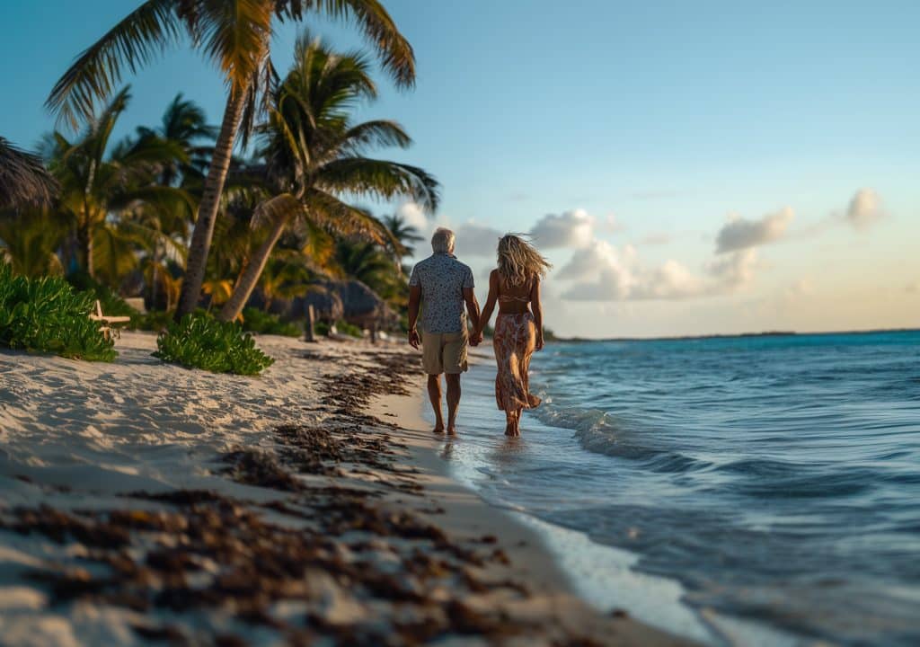 Belize Retirement Program - Couple Walking on Beach
