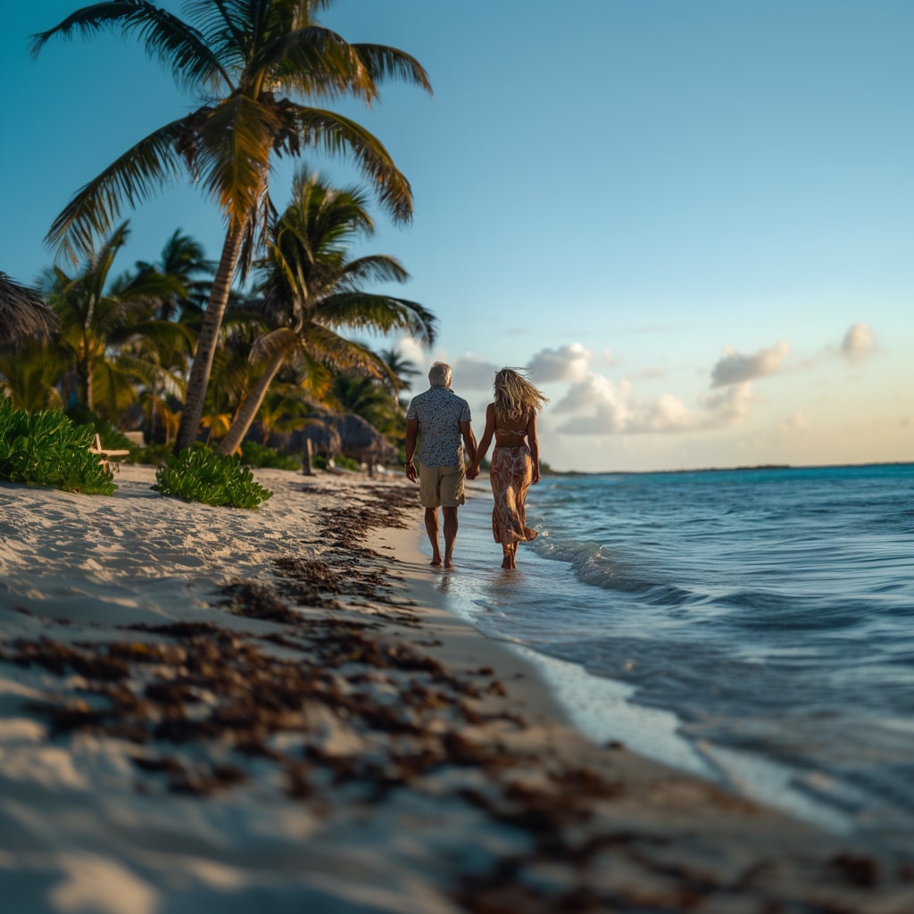 Belize Retirement Program - Couple Walking on Beach
