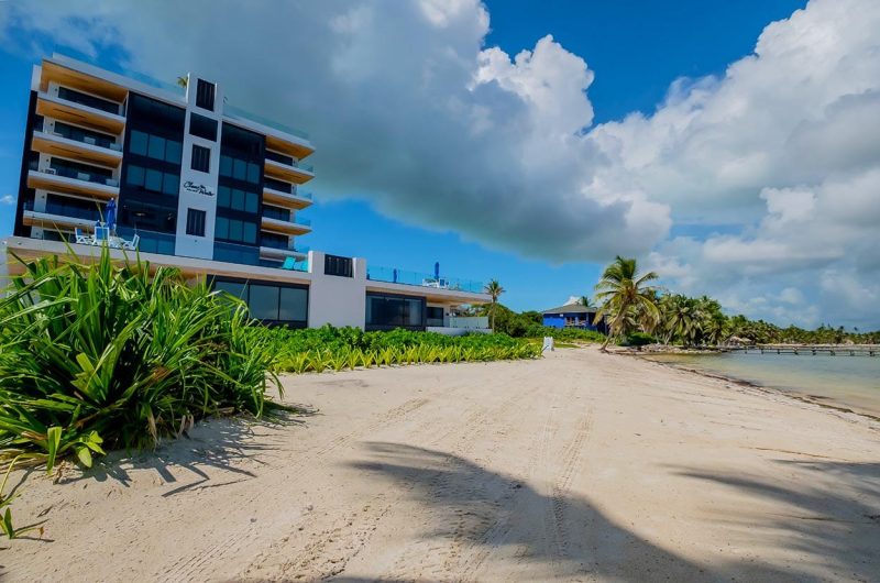 Clearwater Belize 2 Bedroom Condo View of Building from Beach